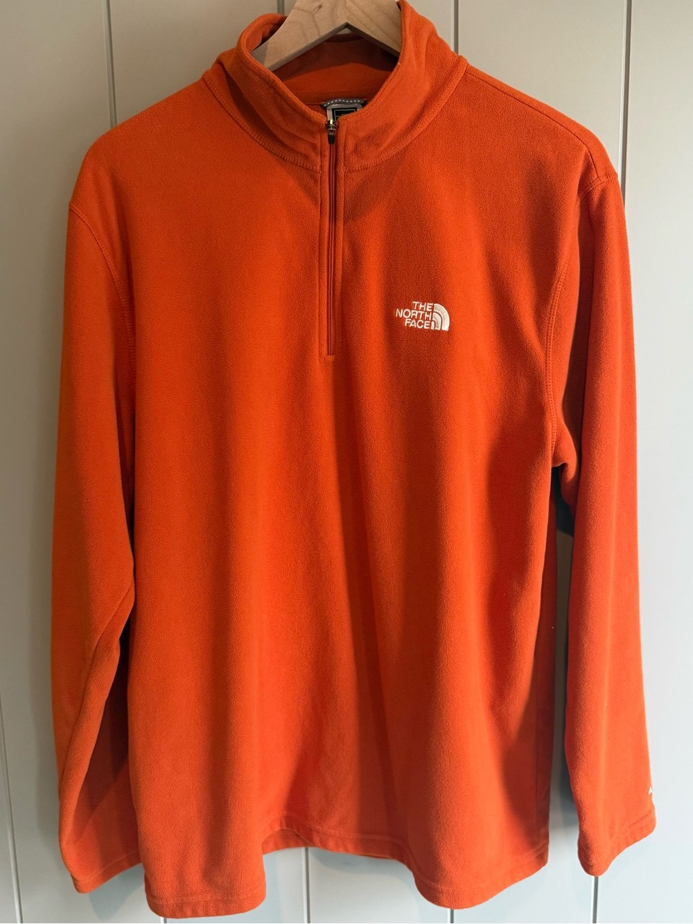 The North Face TKA 100 Fleece Pullover Men’s L Orange 1/4 Zip Outdoor